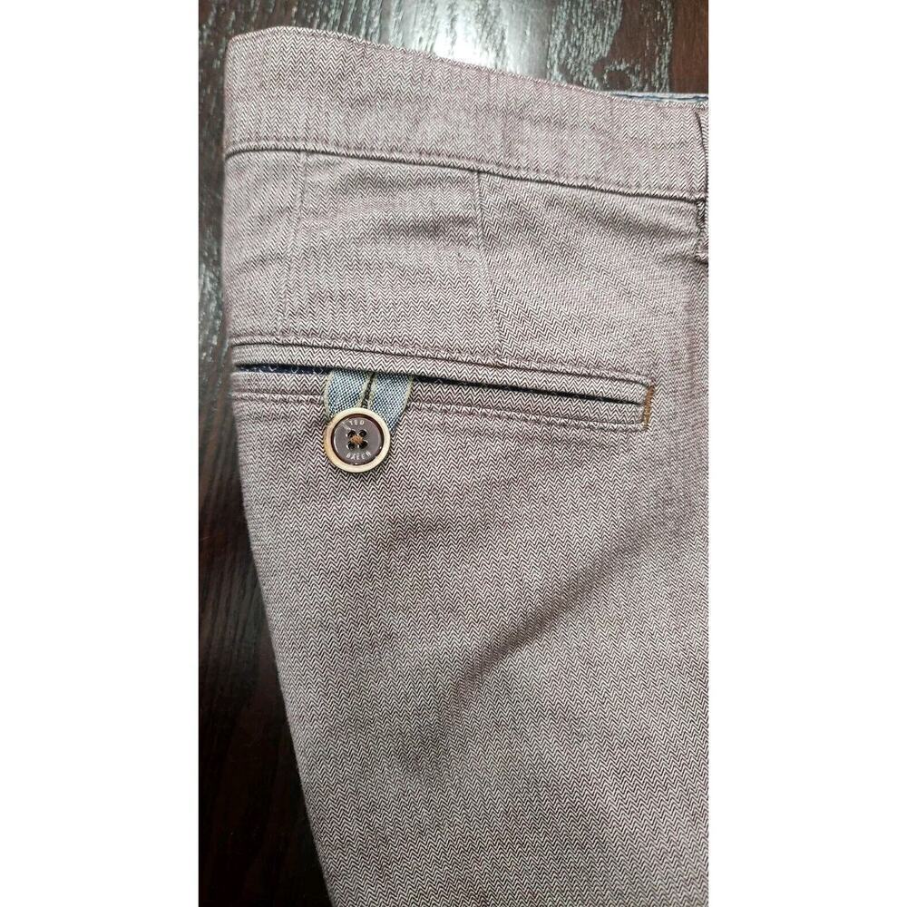 Ted Baker London Pants Mens 38R Flat Front Mid Rise Straight Leg Trousers Cotton - Picture 9 of 11